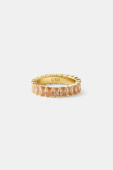 Iced Champagne Tennis Ring - 5mm - Gold