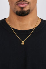Iced Chocolate Double Pendant Necklace - 6mm - Gold