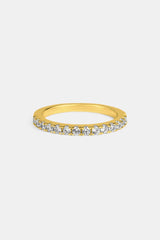 Iced Micro Tennis Ring - 2mm - Gold