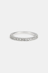 Iced Micro Tennis Ring - 2mm - White