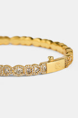 Iced Mixed Stone Tennis Bangle - 6mm