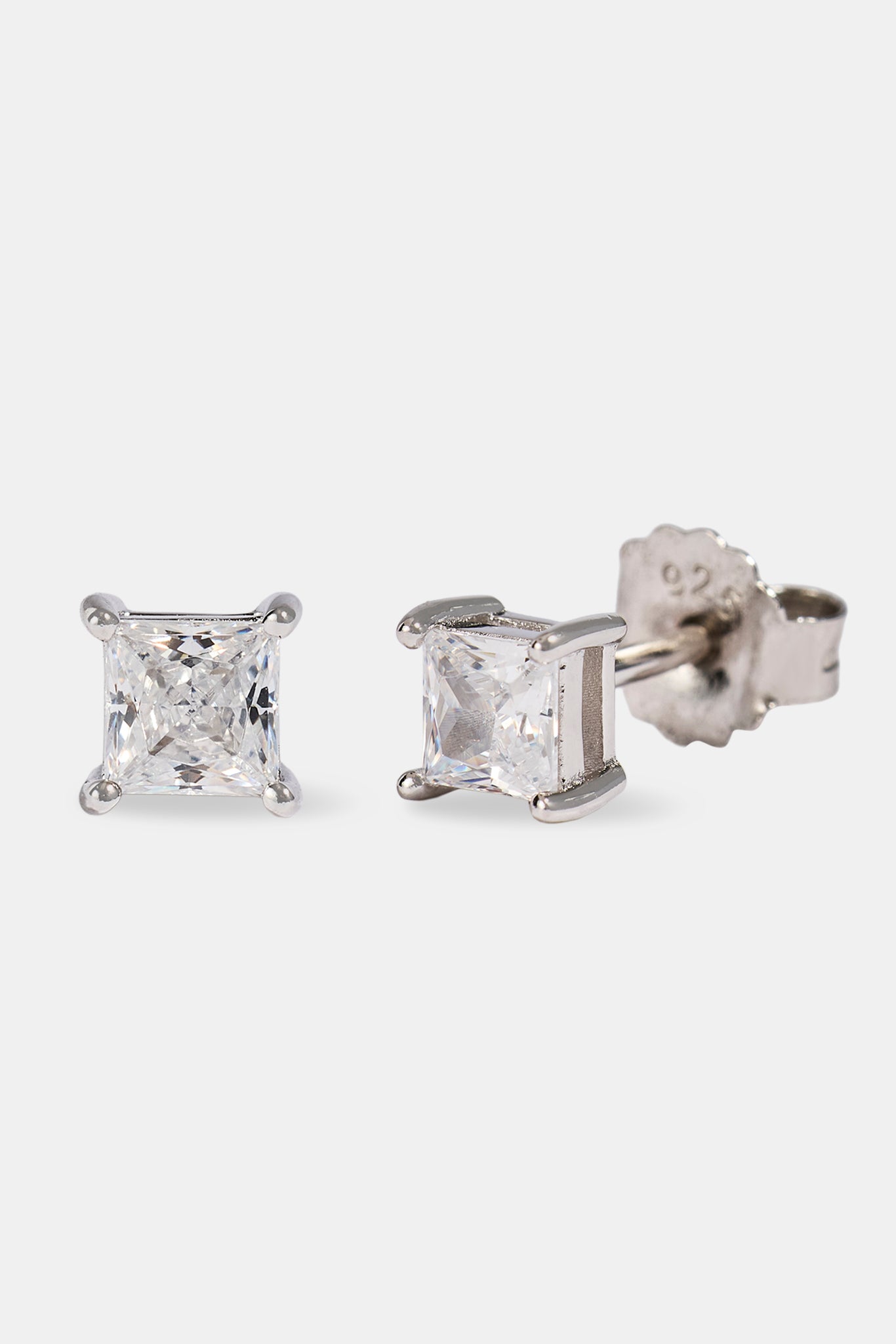 Iced Micro Square Stud Earrings - 4mm