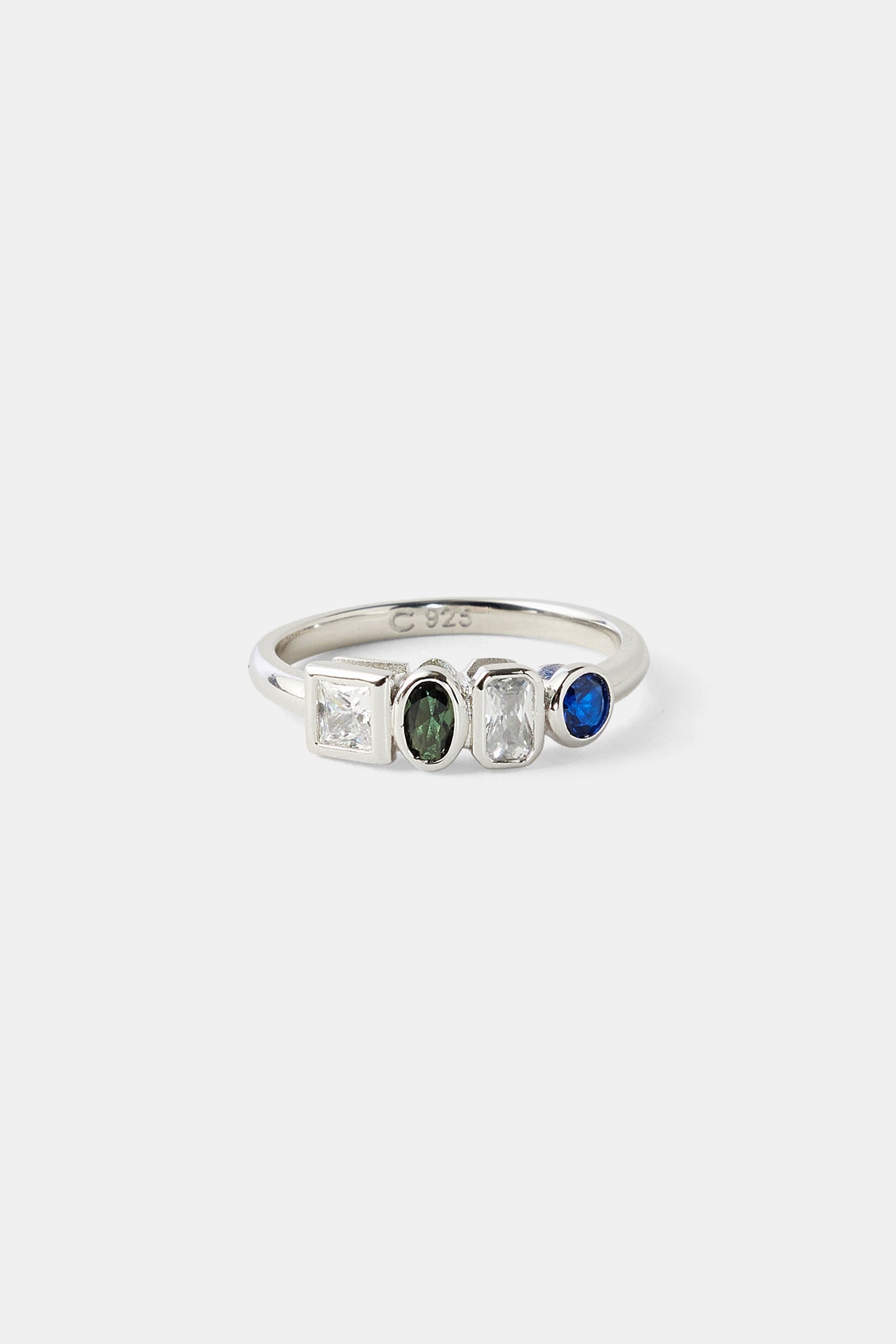 Mixed Gemstone Polished Edge Ring - 6mm