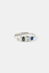Mixed Gemstone Polished Edge Ring - 6mm