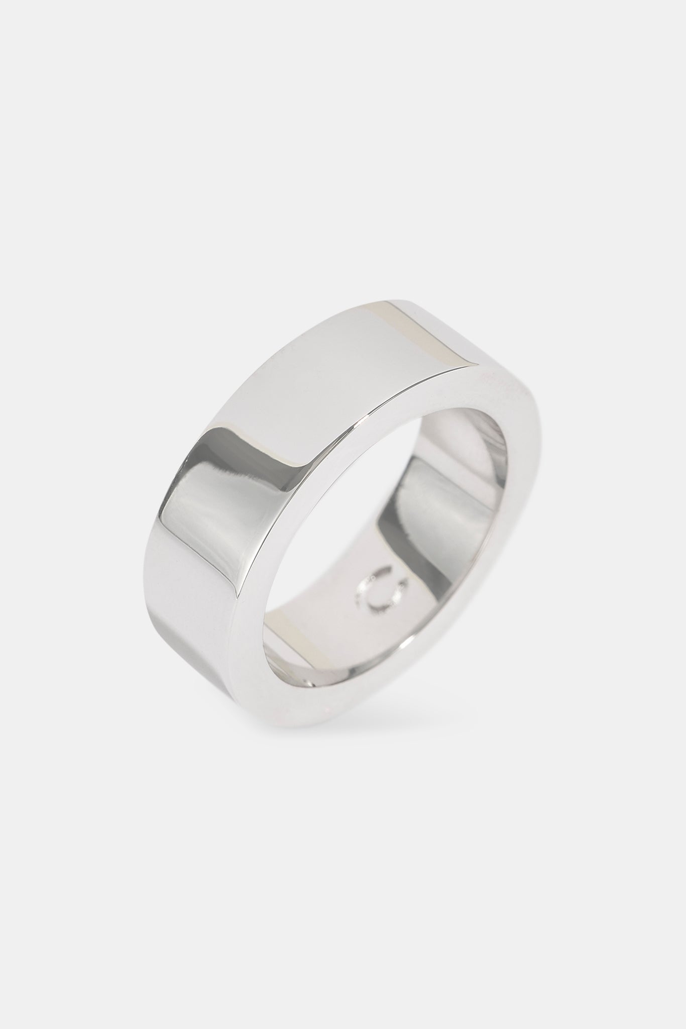 Polished Band Ring - 8mm - White