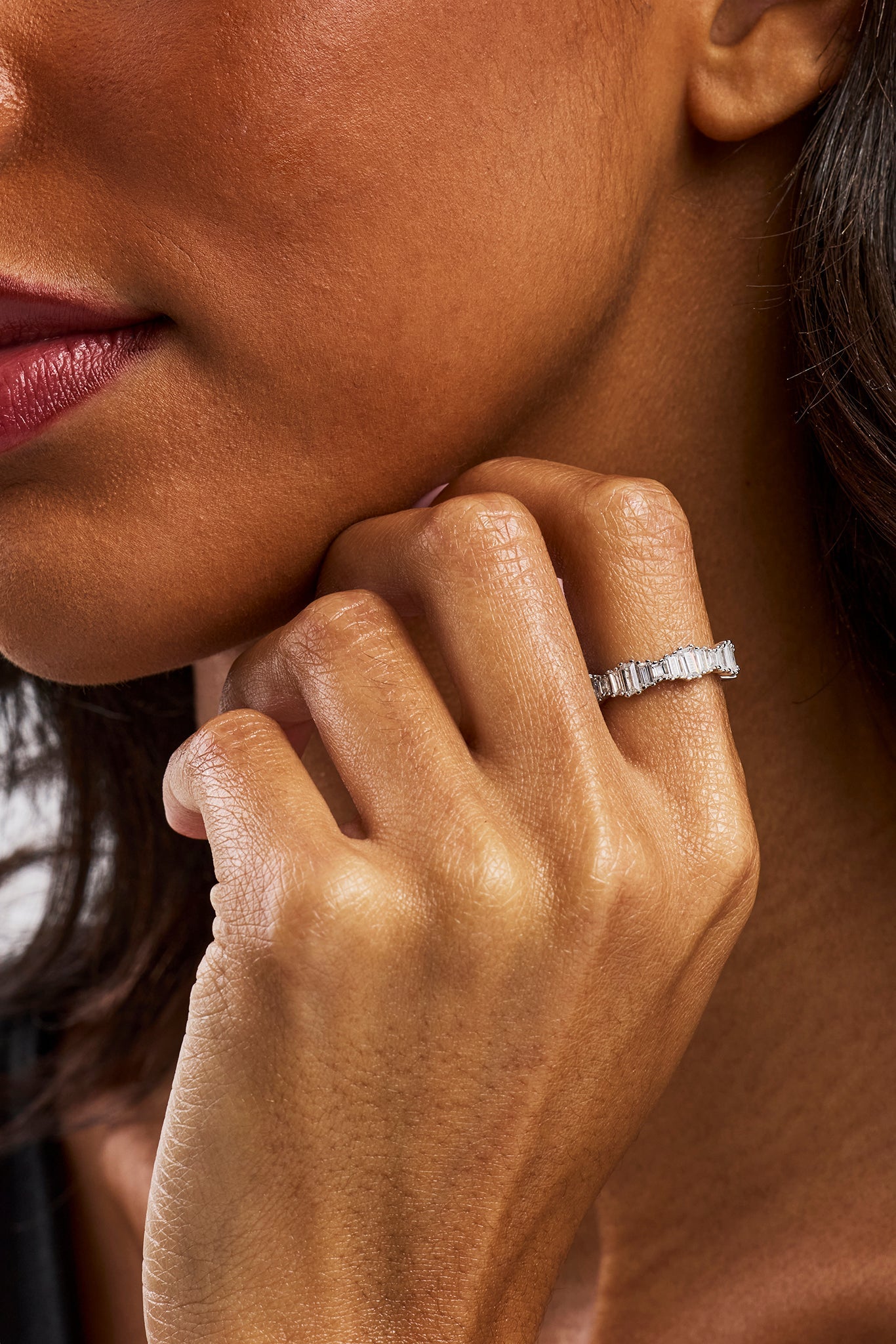 Iced Baguette Cut Ring - 5mm - White