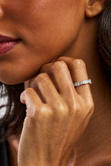 Iced Baguette Cut Ring - 5mm - White