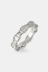 Iced Baguette Cut Ring - 5mm - White