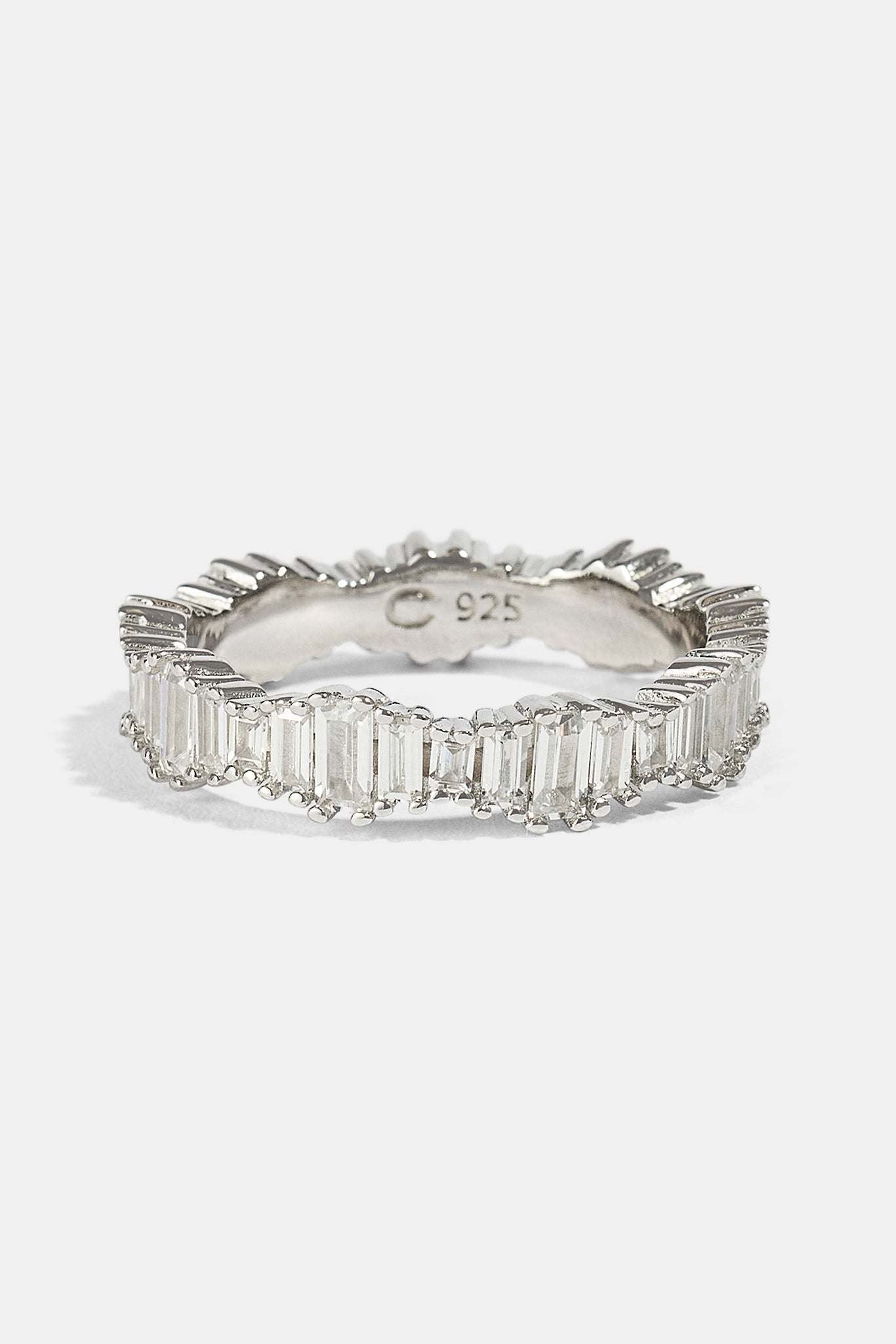 Iced Baguette Cut Ring - 5mm - White