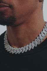 Iced Prong Cuban Chain - 19mm - White