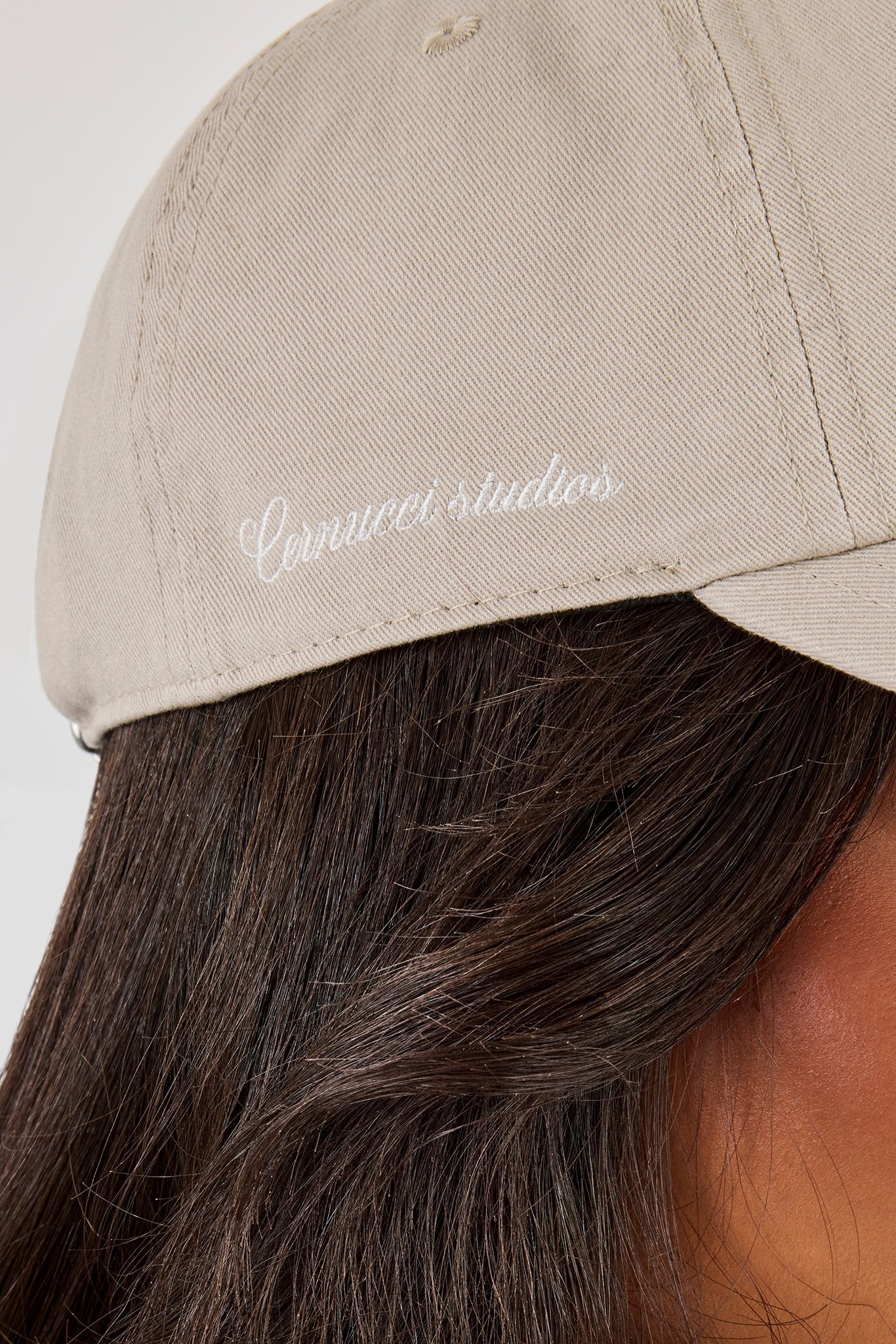 Womens Embroidered Cap - Washed Stone
