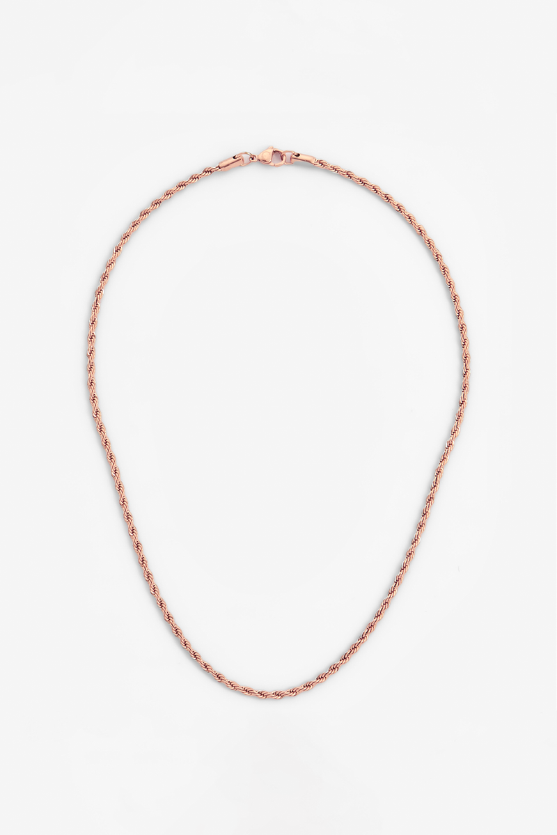 3mm Rope Chain - Rose Gold