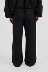 Heavyweight Jersey Wide Leg Jogger - Black