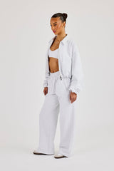 Heavyweight Jersey Wide Leg Jogger - Grey Marl