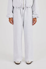 Heavyweight Jersey Wide Leg Jogger - Grey Marl