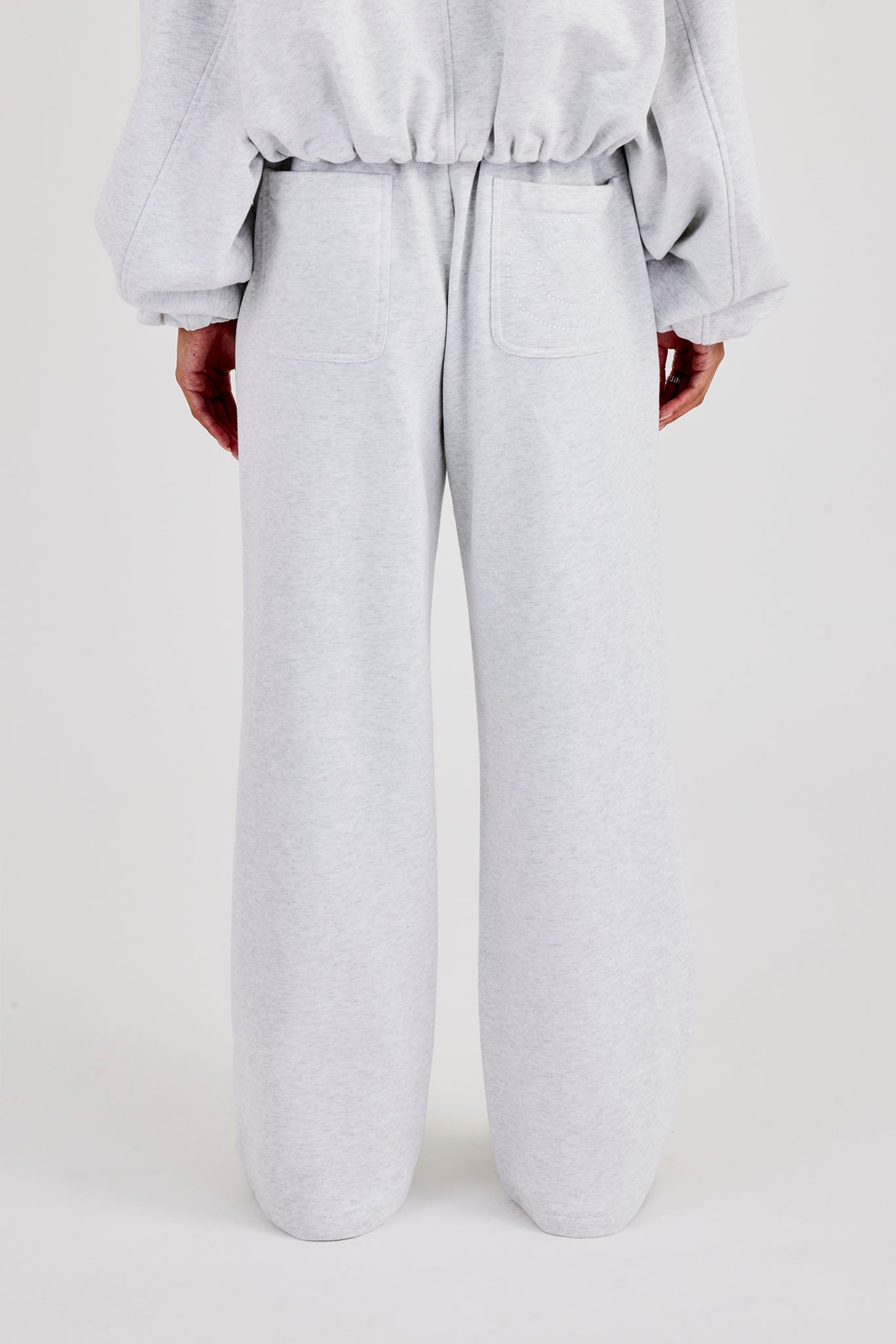 Heavyweight Jersey Wide Leg Jogger - Grey Marl