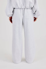 Heavyweight Jersey Wide Leg Jogger - Grey Marl