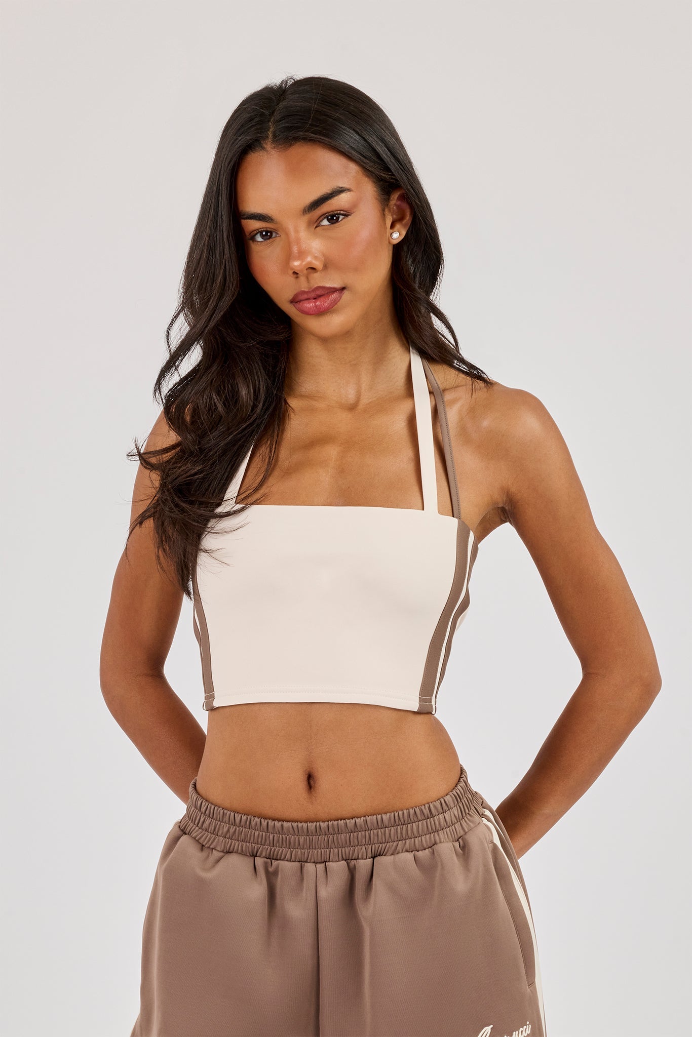 Taping Double Halterneck Top - Off White