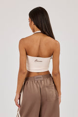 Taping Double Halterneck Top - Off White