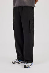 Textured Nylon Cargo Trouser - Black