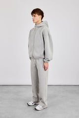 Zip Hooded Panelled Scuba Jacket & Relaxed Scuba Trouser - Grey