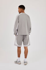 Relaxed Panelled Short - Light Grey