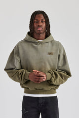 Washed Boxy Hoodie - Khaki