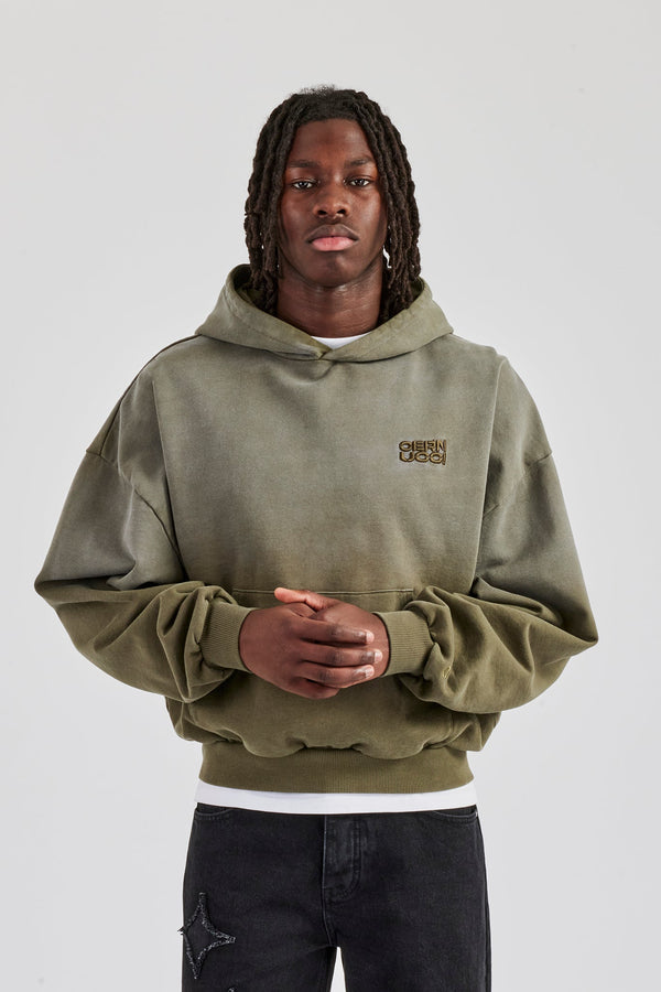 Washed Boxy Hoodie - Khaki