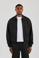 Poly Contrast Track Jacket - Black