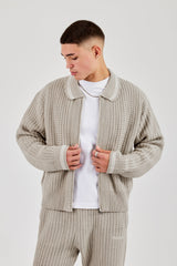 Knitted Harrington - Taupe