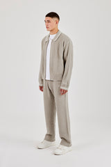 Knitted Harrington & Jogger - Taupe