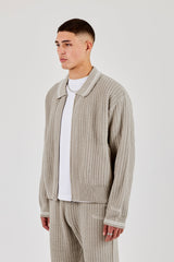 Knitted Harrington - Taupe