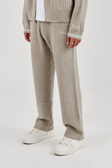Knitted Sports Rib Jogger - Taupe