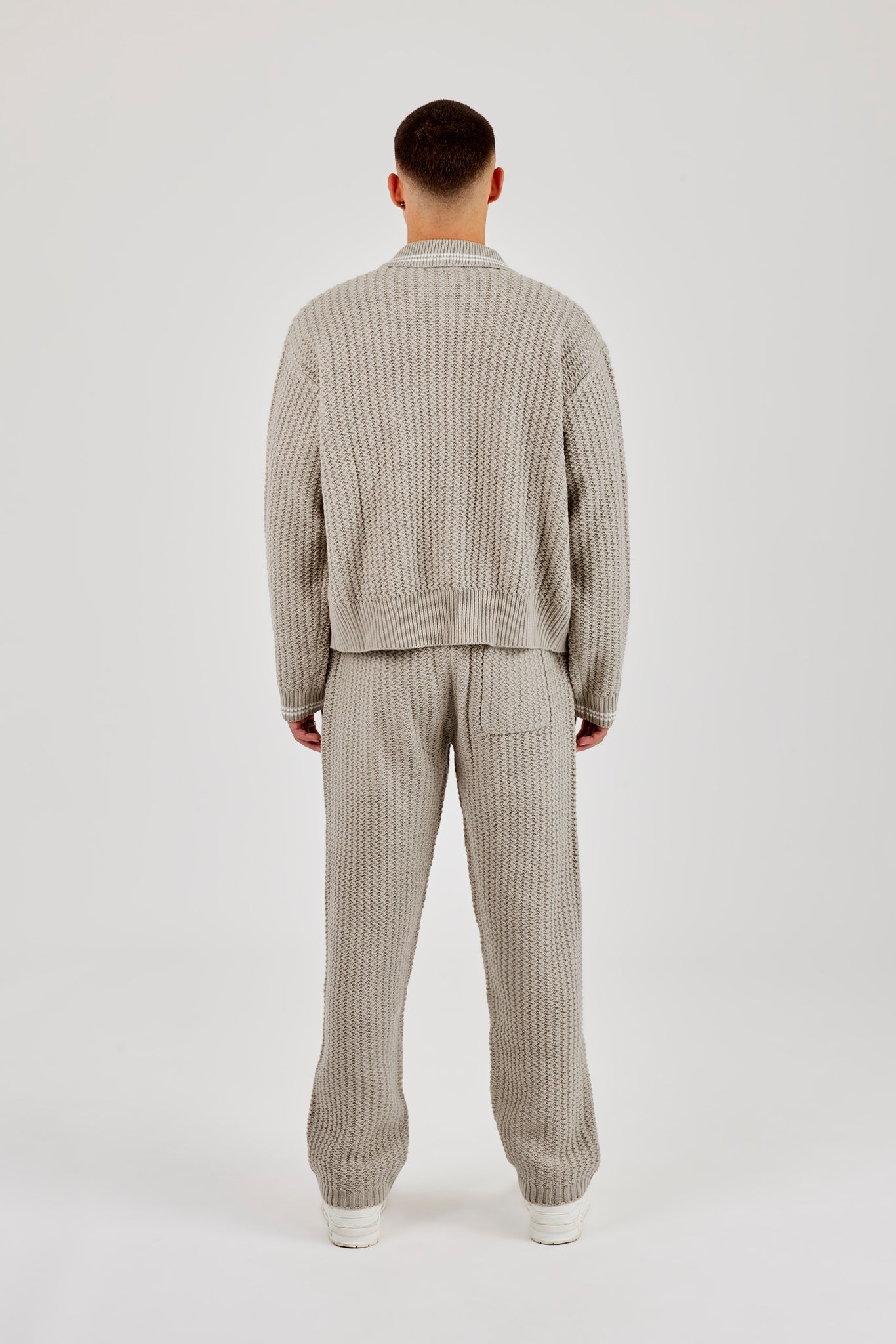 Knitted Harrington & Jogger - Taupe