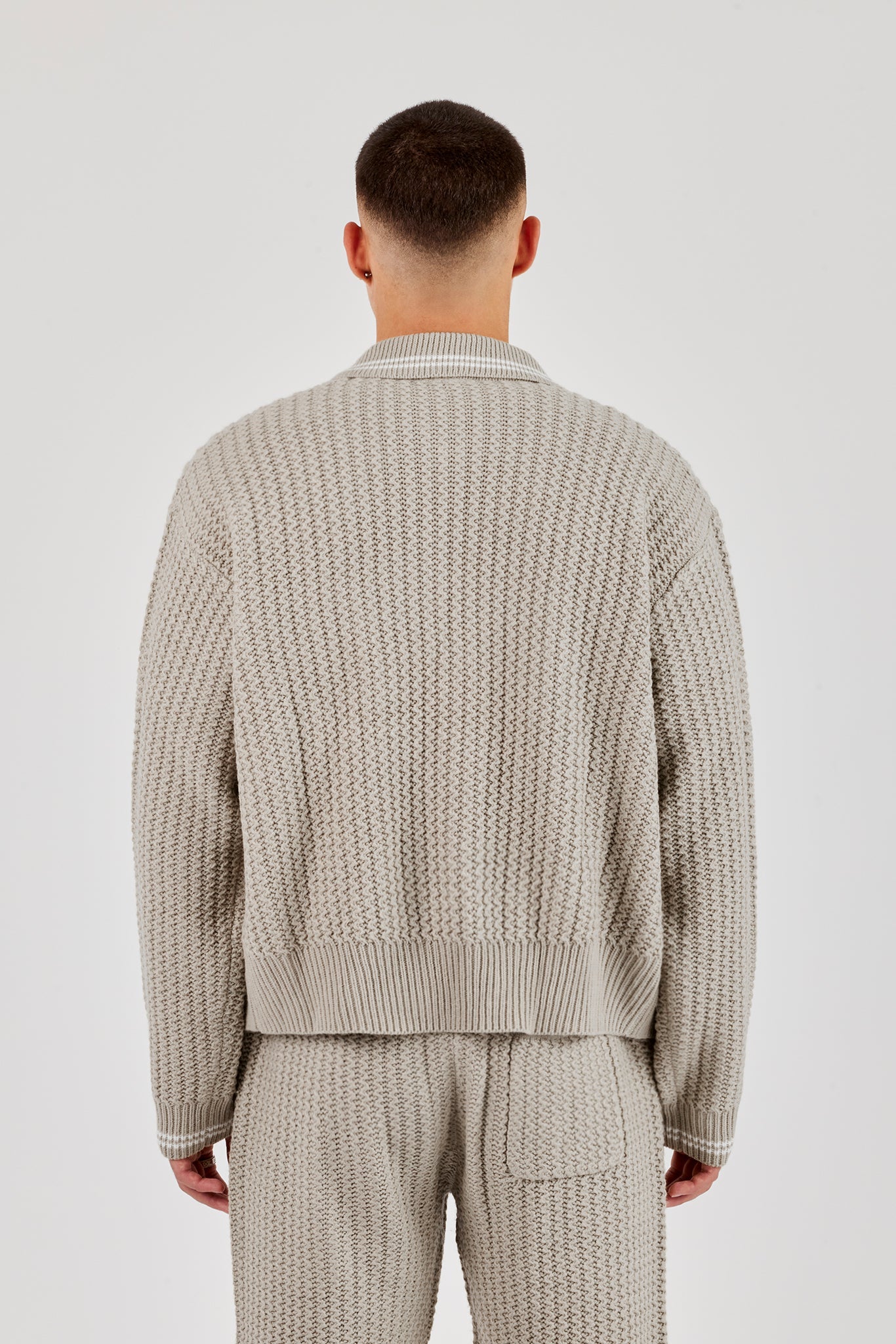 Knitted Harrington - Taupe