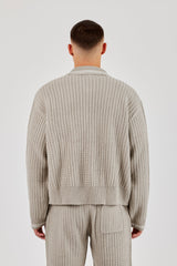 Knitted Harrington - Taupe