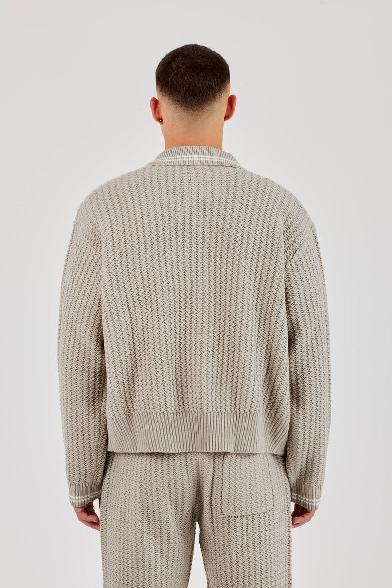 Knitted Harrington - Taupe