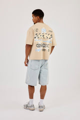 Worldwide Waffle Boxy T-Shirt - Stone