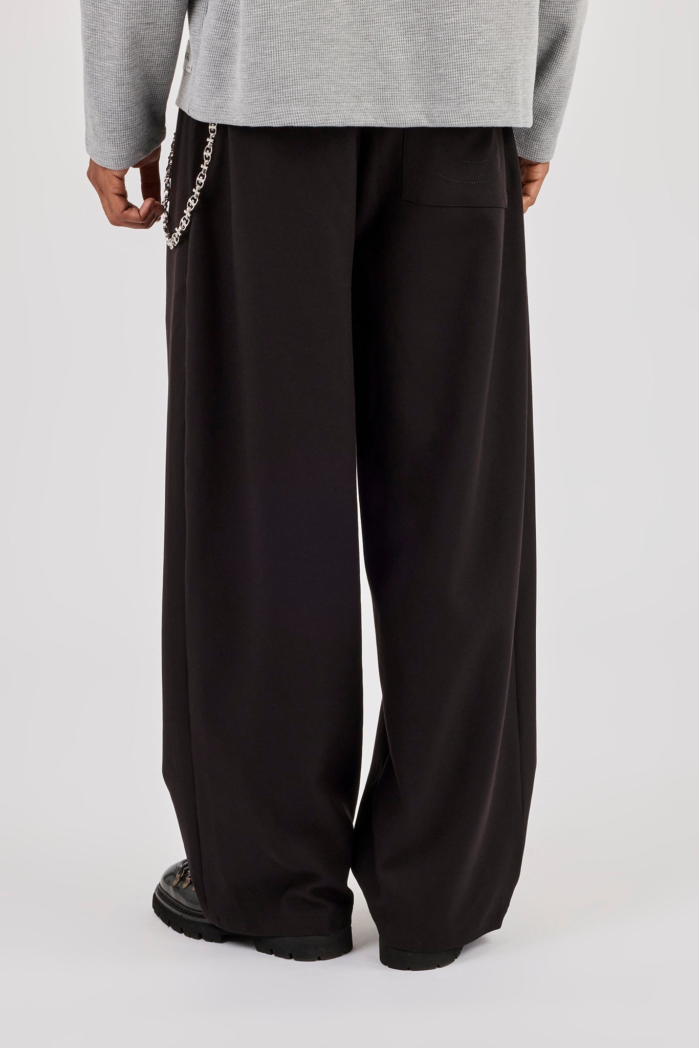 Wide Leg Tailored Trouser - Black
