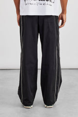 Nylon Piping Cargo Trouser - Black