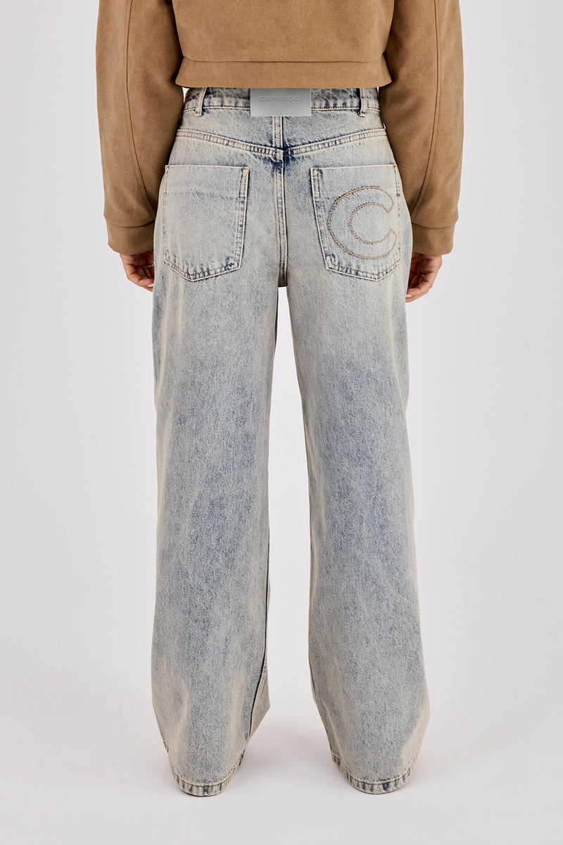 Low Rise Baggy Jean - Antique Wash