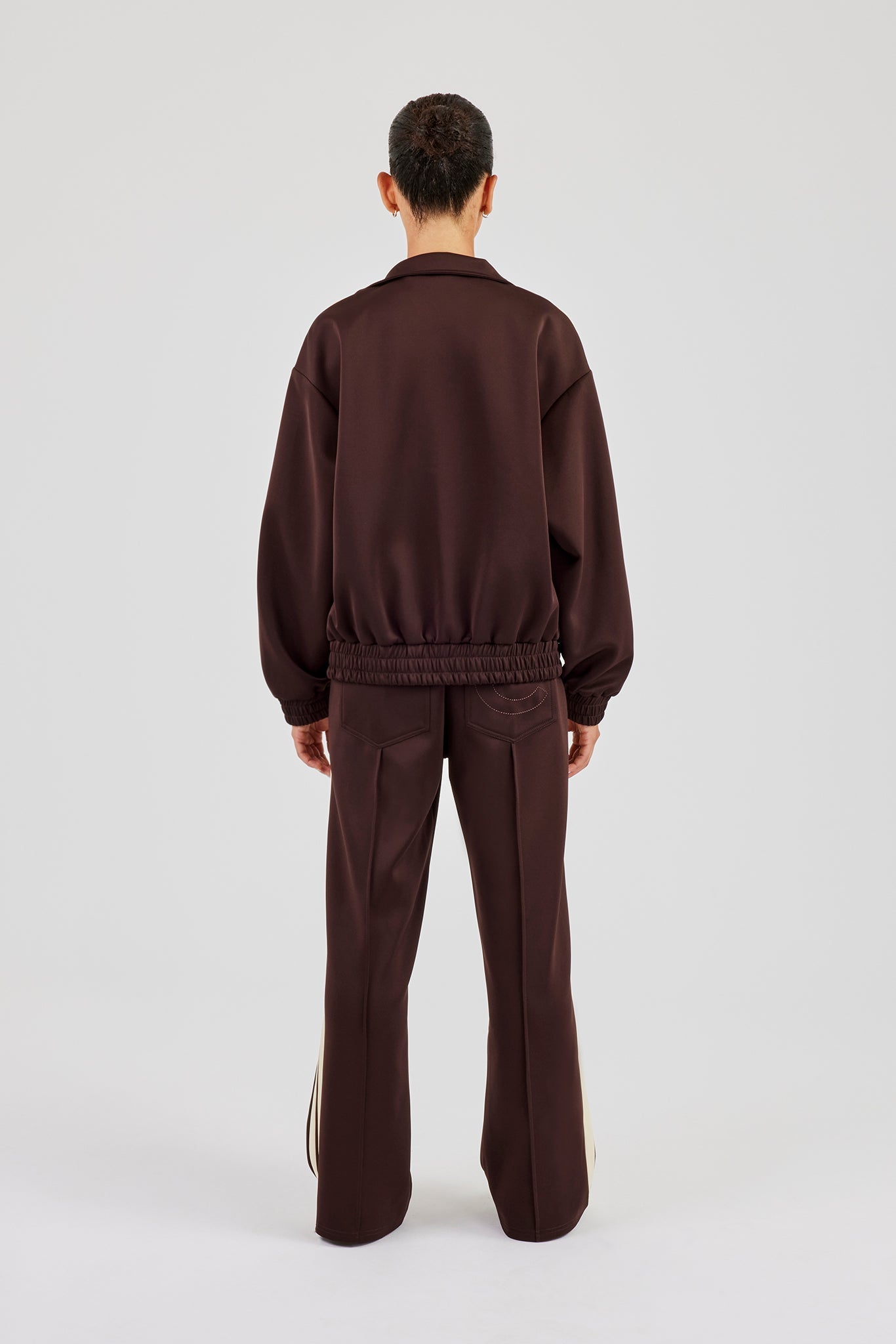 Funnel Neck Butter Yellow Taping Zip Through Tracksuit | Womens