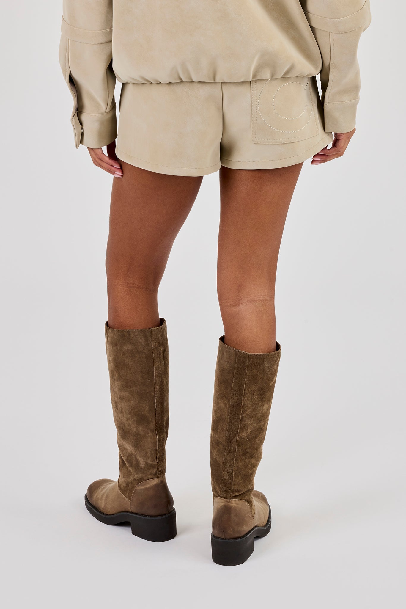 Suede Micro Short - Taupe