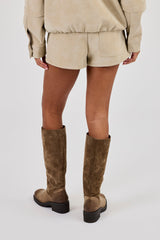 Suede Micro Short - Taupe
