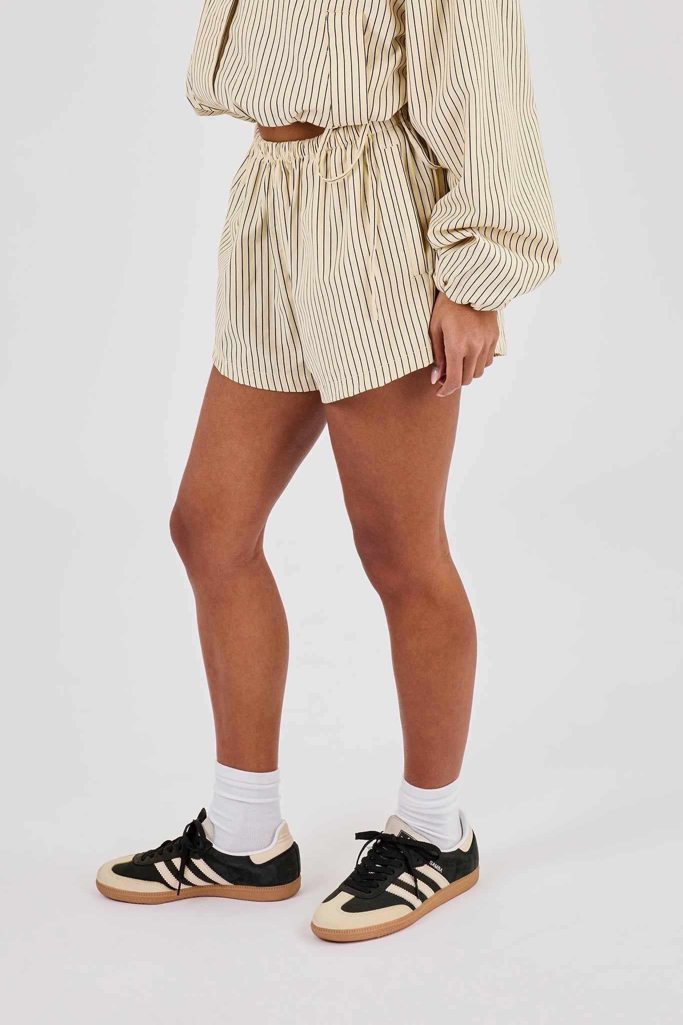 Stripe Nylon Short - Butter Yellow