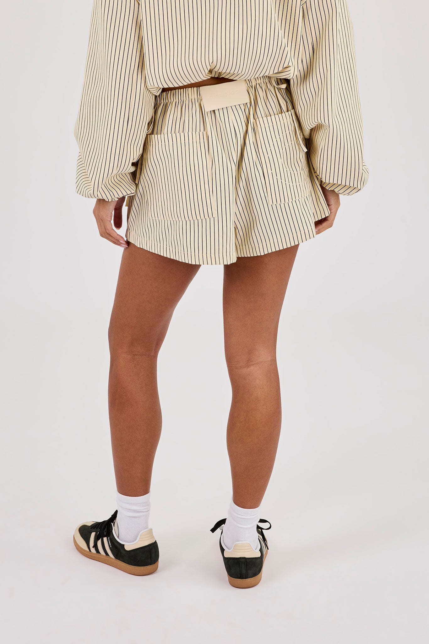 Stripe Nylon Short - Butter Yellow