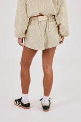 Stripe Nylon Short - Butter Yellow
