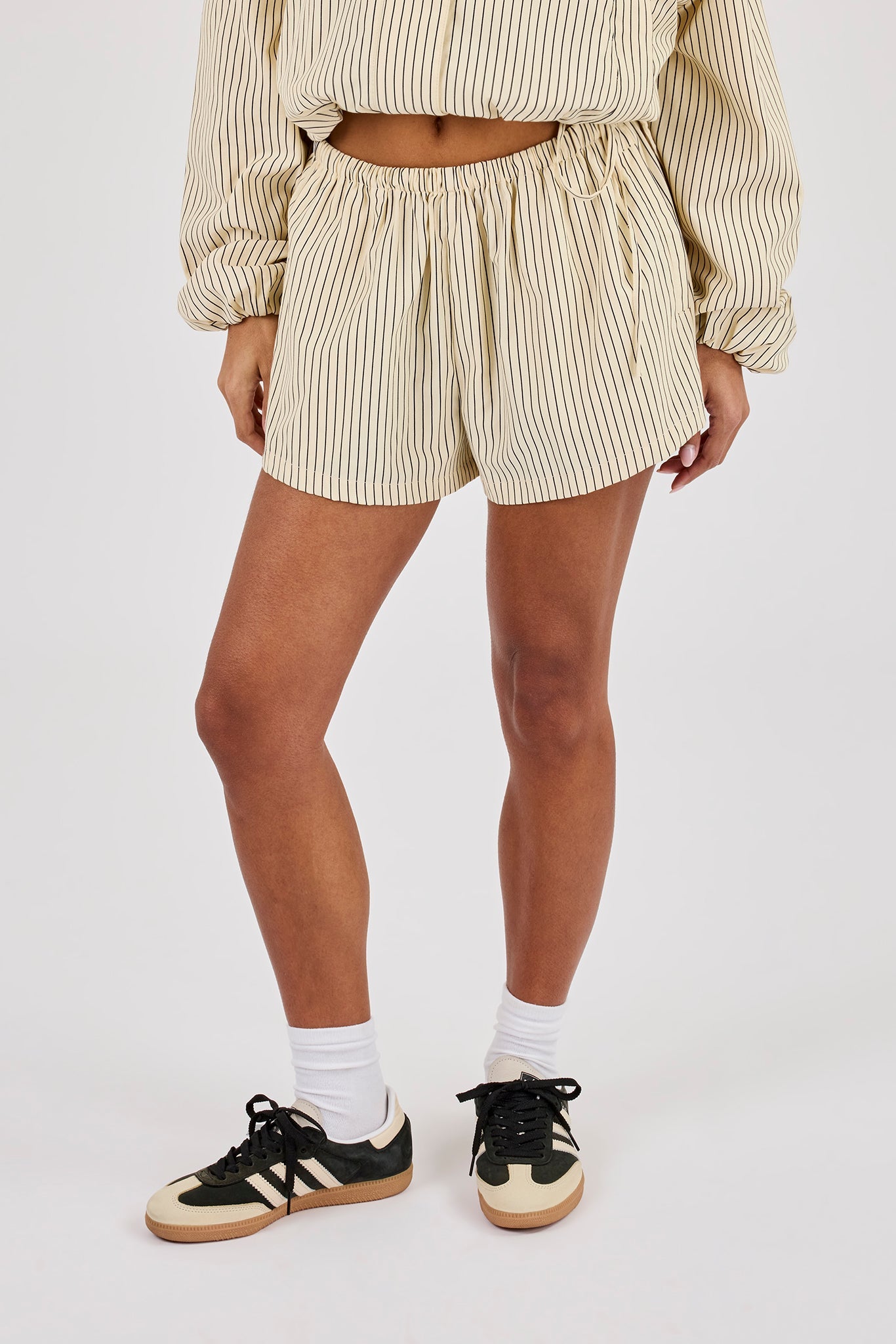 Stripe Nylon Short - Butter Yellow