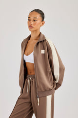 Single Taping Regular Track Jacket - Taupe