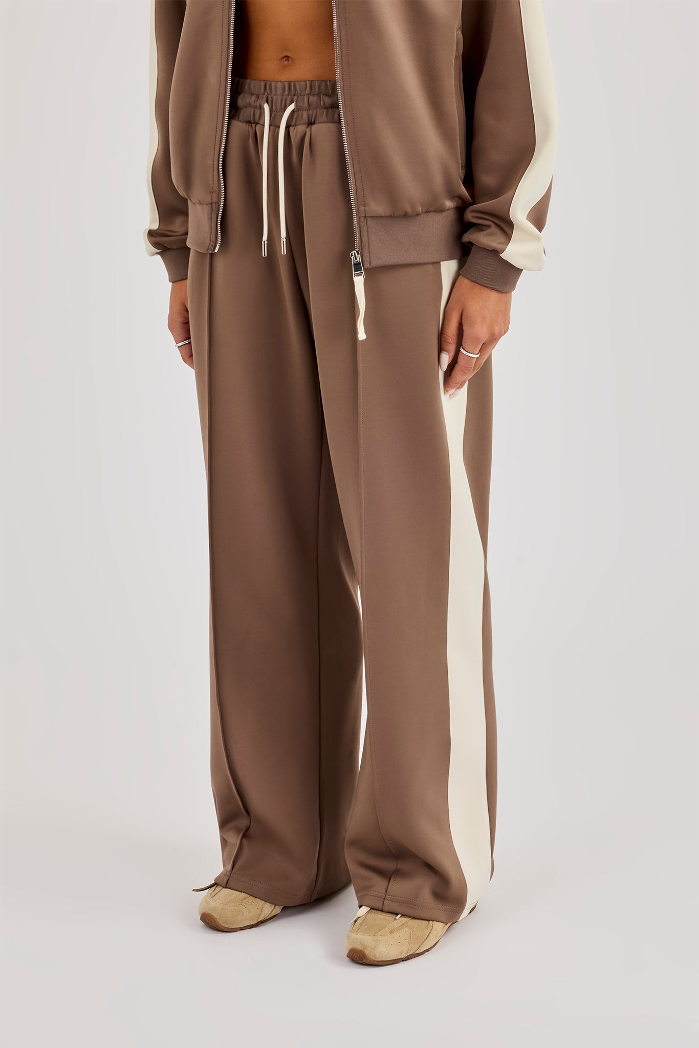Single Taping Drawcord Track Pant - Taupe
